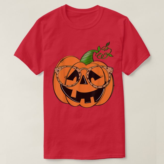 Cute Pumpkin Ansikte Funny Pumpkin Älskare Hallowe T Shirt (Design framsida)