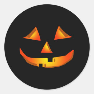 Cute Pumpkin Ansikte Halloween Jack o lantern Runt Klistermärke