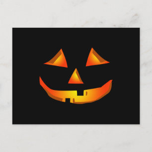Cute Pumpkin Ansikte Halloween Jack o lantern Vykort