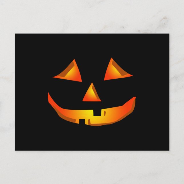 Cute Pumpkin Ansikte Halloween Jack o lantern Vykort (Framsida)
