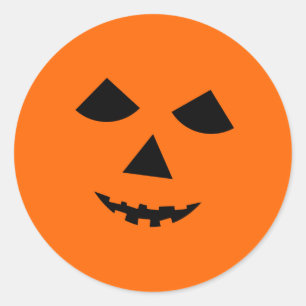 Cute Pumpkin Ansikte Jack o lantern Halloween Runt Klistermärke