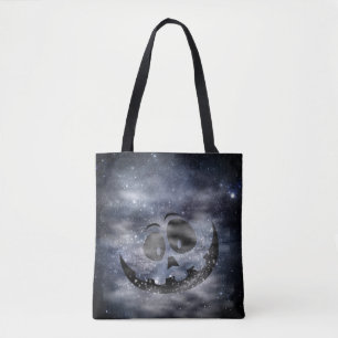 Cute Pumpkin Ansikte Side 1 Sinister Halloween Sid Tygkasse