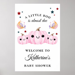 Cute Pumpkin är på väg | Halloween Baby Shower Poster