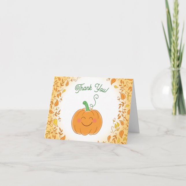 Cute Pumpkin Baby Shower Tack Kort (Framsida)
