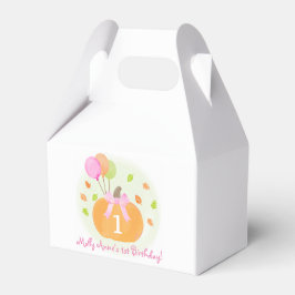 Cute Pumpkin & Balloons faller 1:a födelsedagsflic Presentaskar