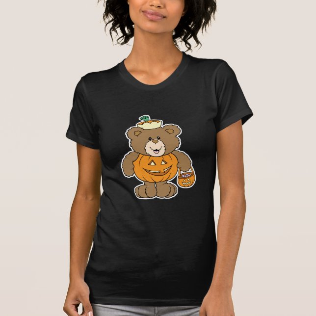 Cute Pumpkin Bear Tee Shirt (Framsida)