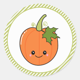 Cute Pumpkin Birthday Runt Klistermärke
