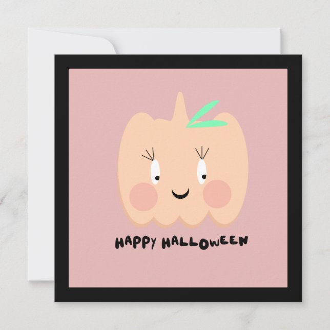 Cute Pumpkin Blushing Lettering Happy halloween (Framsida)