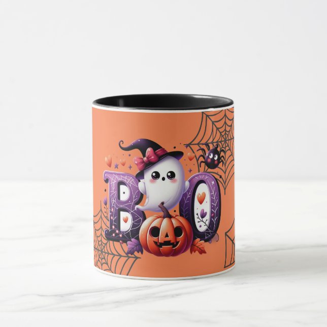 Cute Pumpkin Boo Halloween Mugg (Center)