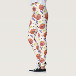 Cute Pumpkin Candy Halloween Leggings