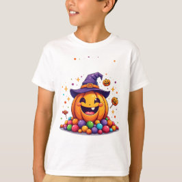 Cute Pumpkin Candy Pile Halloween T-Shirt