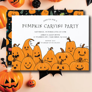 Cute Pumpkin Carving Halloween fest Inbjudningar