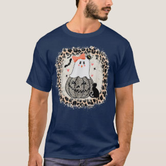 Cute Pumpkin Cat Halloween Girl Ghost 523 T Shirt