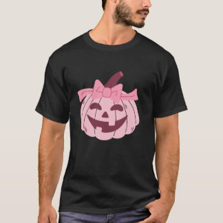 Cute Pumpkin Coquette Rosa Bow Tie Women Girl Kids T Shirt