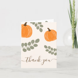 Cute Pumpkin Eucalyptus Fall Baby Shower Tack Kort