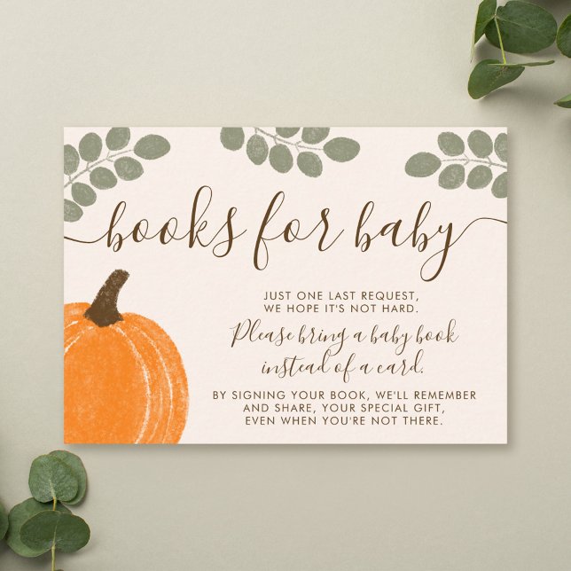 Cute Pumpkin Eucalyptus Fall Bokar för Baby Tilläggskort (Skapare uppladdad)