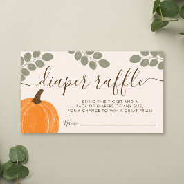 Cute Pumpkin Eucalyptus Fall Diaper Raffle Tilläggskort