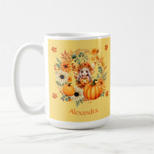 Cute Pumpkin Fairy in Autumn WANAN Kaffemugg