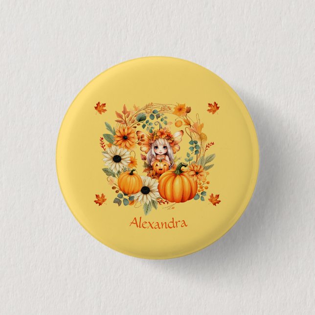 Cute Pumpkin Fairy in Autumn WANAN Knapp (Framsida)