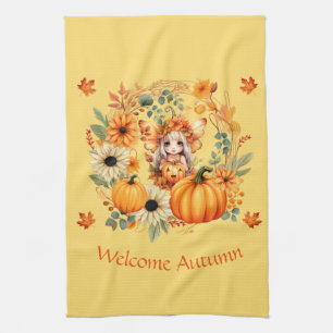 Cute Pumpkin Fairy in Autumn WANAN Kökshandduk