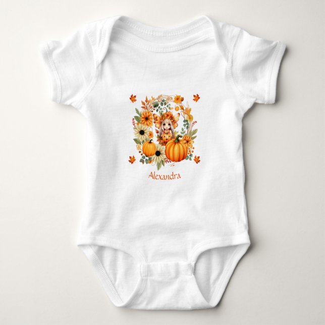 Cute Pumpkin Fairy in Autumn WANAN T Shirt (Framsida)