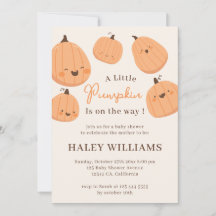Cute Pumpkin Fall Gender Neutral Baby Shower