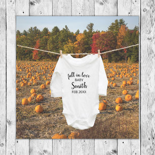 Cute Pumpkin Fall in Kärlek Autumn Photo Gravid Meddelande
