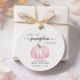 Cute Pumpkin Flicka Shower Tack Gåvor Etiketter