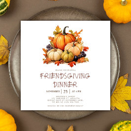 Cute Pumpkin Friendsgiving-middag Inbjudningar