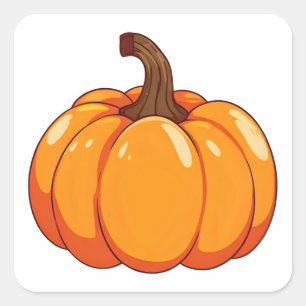Cute Pumpkin Fyrkantigt Klistermärke