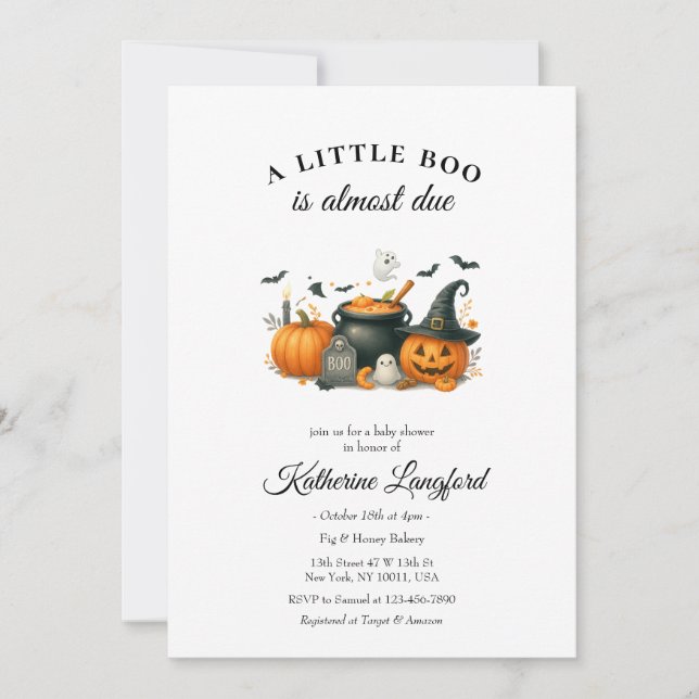 Cute Pumpkin Gender Neutral Halloween Baby Shower Inbjudningar (Framsida)