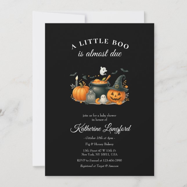 Cute Pumpkin Gender Neutral Halloween Baby Shower Inbjudningar (Framsida)