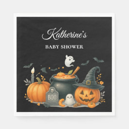 Cute Pumpkin Gender Neutral Halloween Baby Shower Pappersservett