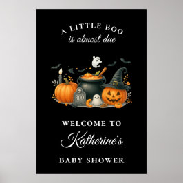 Cute Pumpkin Gender Neutral Halloween Baby Shower Poster