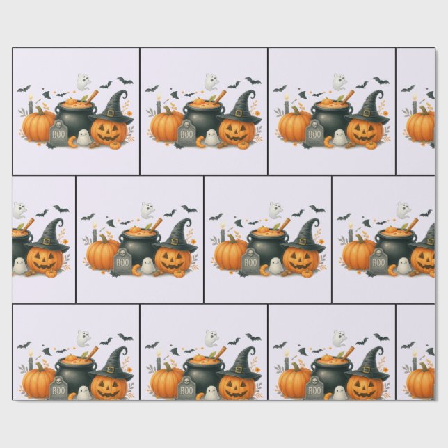 Cute Pumpkin Gender Neutral Halloween Baby Shower Presentpapper (Platt)