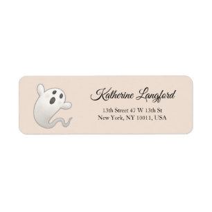 Cute Pumpkin Gender Neutral Halloween Baby Shower Returadress Etikett