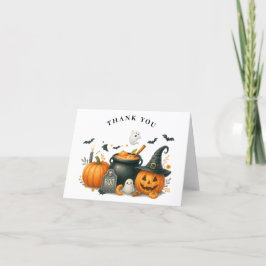 Cute Pumpkin Gender Neutral Halloween Baby Shower Tack Kort
