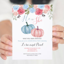 Cute Pumpkin Gender Reveal bjudan
