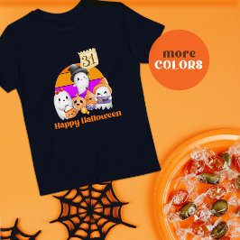 Cute Pumpkin Ghost Boo Happy halloween T Shirt