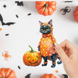 Cute Pumpkin Girls och Cats Sticker Klistermärken