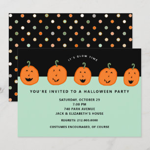 Cute Pumpkin Halloween fest Inbjudningar