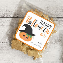 Cute Pumpkin Halloween Gift Sticker och etiketter