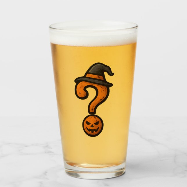 Cute Pumpkin Halloween Question Mark Beer Mug Glaskopp (Framsida fylld)