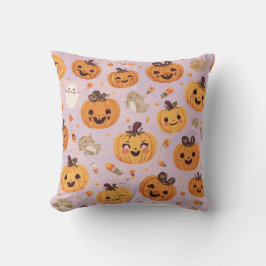 Cute Pumpkin Halloween Square Pillow Kudde