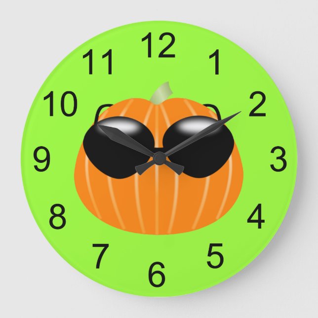 Cute Pumpkin Halloween Wall Clock Stor Klocka (Framsida)