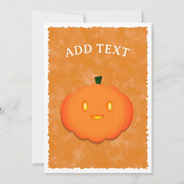 Cute Pumpkin Halloween Watercolor Baby Shower Inbjudningar (Framsida)