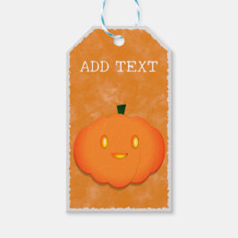 Cute Pumpkin Halloween Watercolor Baby Shower Presentetikett