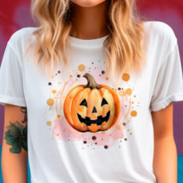 Cute Pumpkin Halloween Watercolor T Shirt
