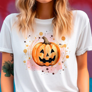 Cute Pumpkin Halloween Watercolor T Shirt
