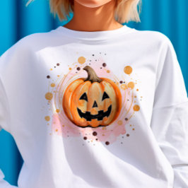 Cute Pumpkin Halloween Watercolor T Shirt